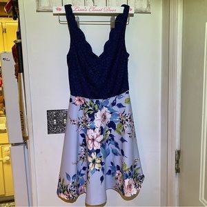 City Studio Lace and Floral Print Dress Size 3